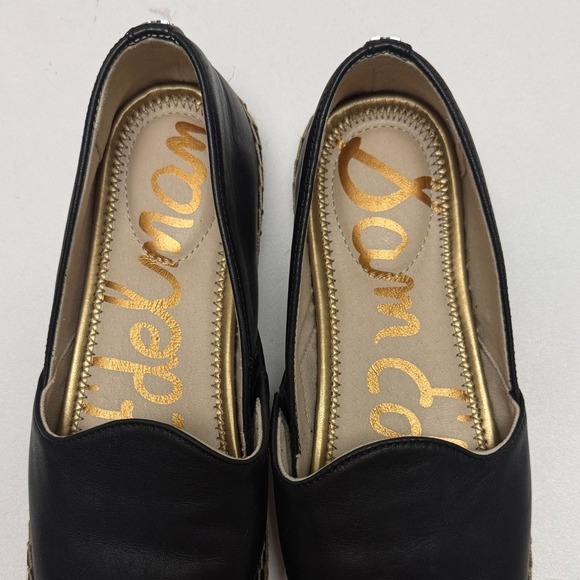 Sam Edelman Kesia Women's Black Leather Slip-on Espadrille Flats Size 6 - Picture 3 of 7